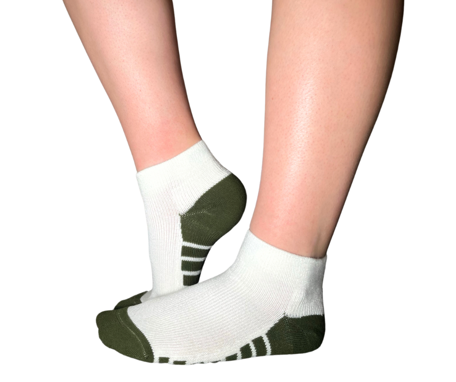 YoU Compression® Bamboo & Scout Green CUSHION • 20-30 mmHg Ankle Socks