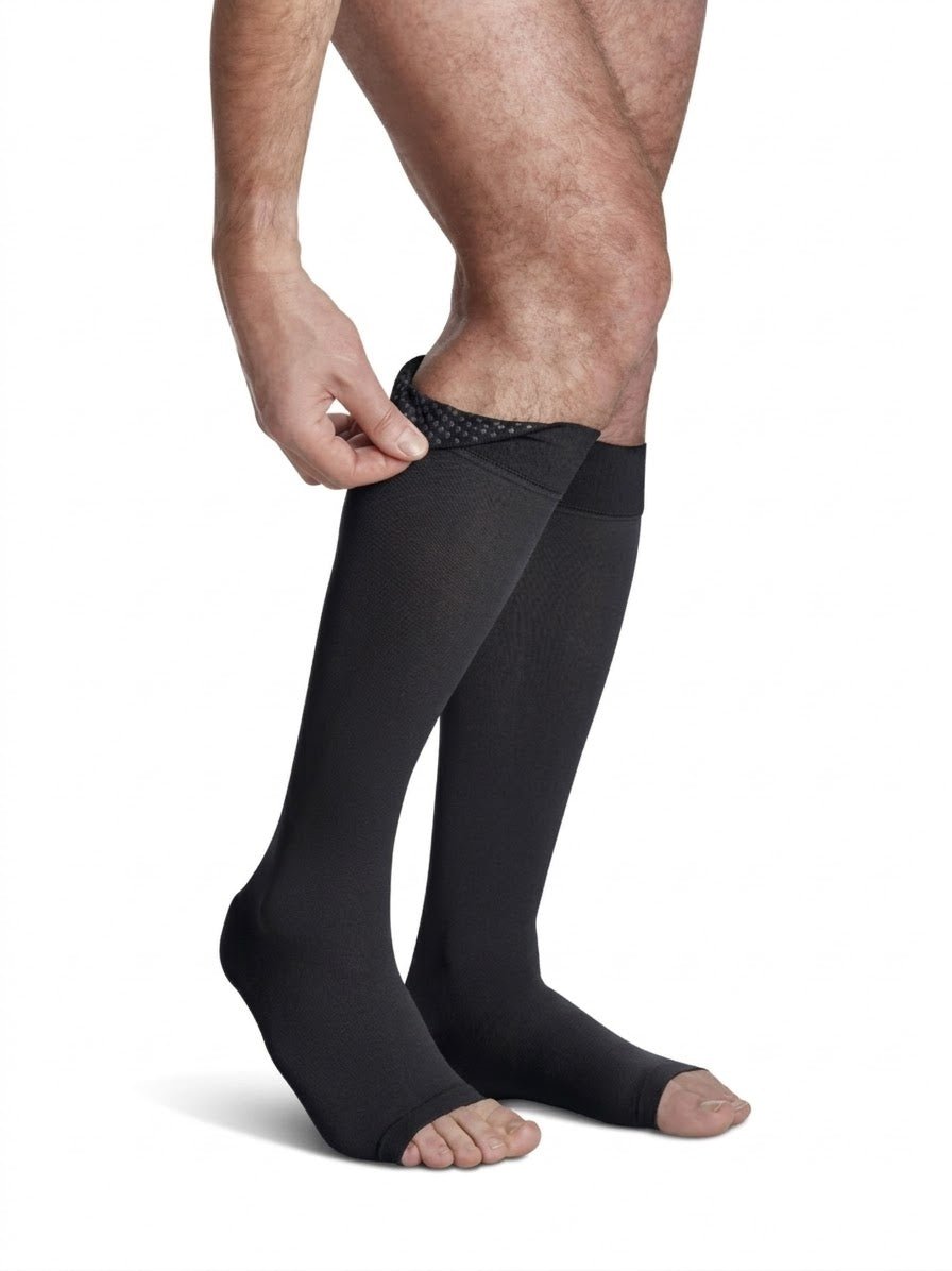 Sigvaris Opaque Open Toe Knee High 30 - 40 mmHg - YoU Compression Wear