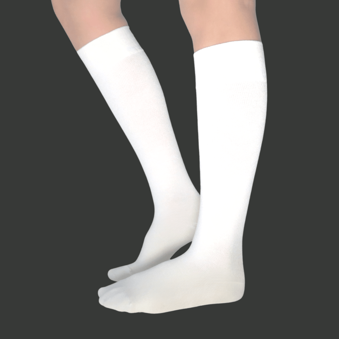 YoU® Off White Bamboo Knee High Compression 15-20 mmHg | Travel & Everyday - YoU Compression Wear