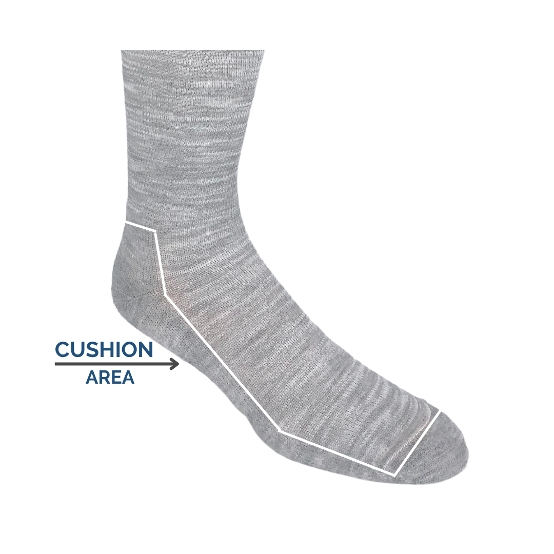 YoU Compression® Light Grey Merino Wool 🐑 CUSHION • 20-30 mmHg Knee High