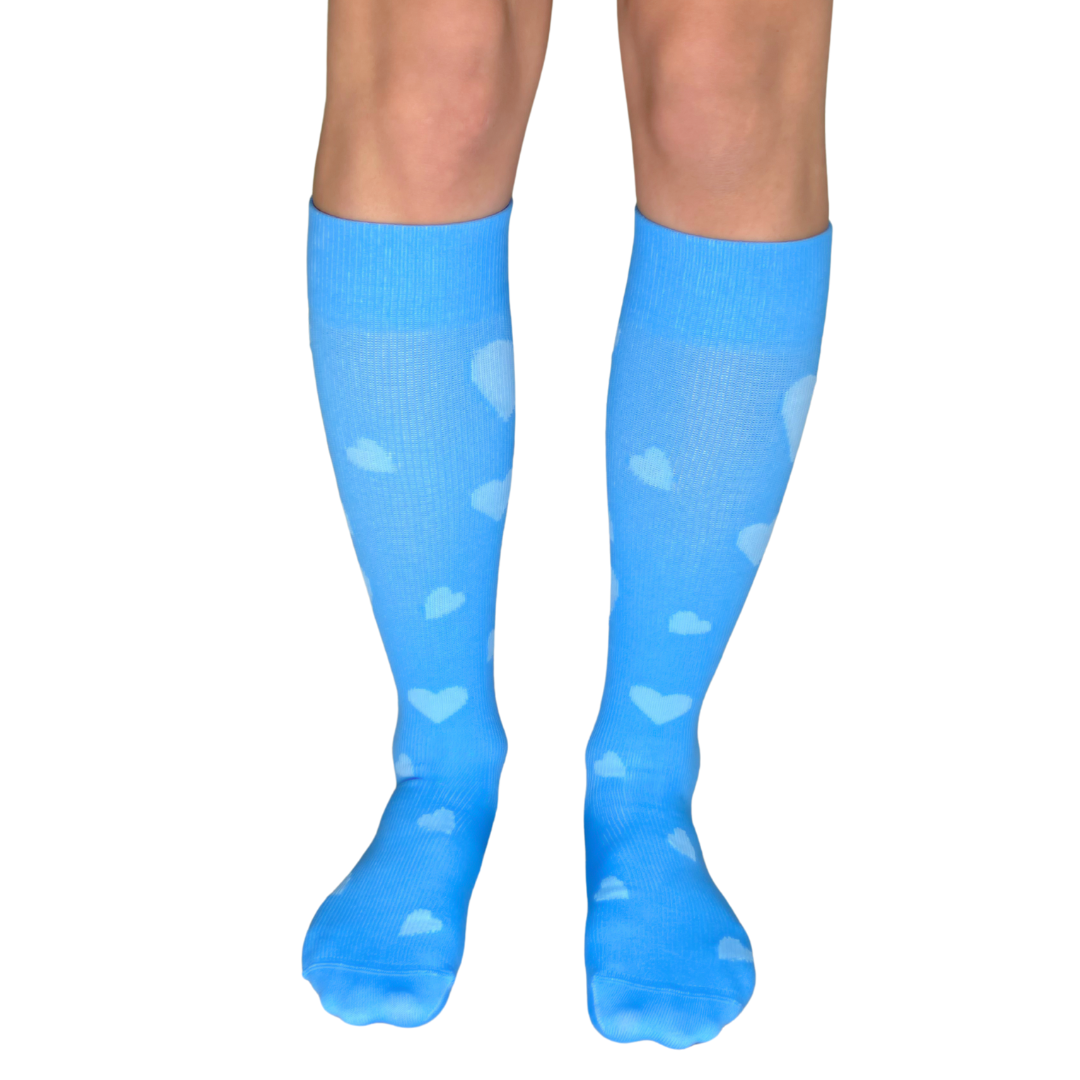 LIMITED EDITION 🩵 Blue Hearts LOVE YoU® • 20-30 mmHg Knee High