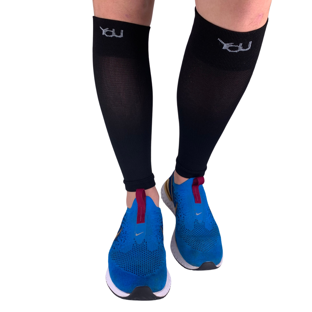 YoU Compression® Black Merino Wool 🐑 Calf Sleeves 20-30 mmHg