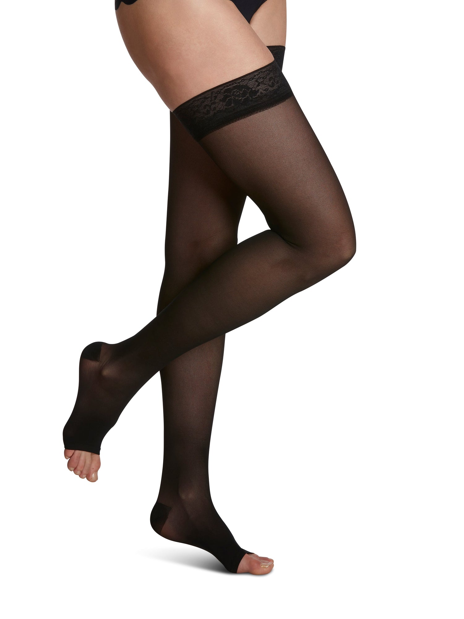 Sigvaris Sheer Open Toe Thigh High 15-20 mmHg