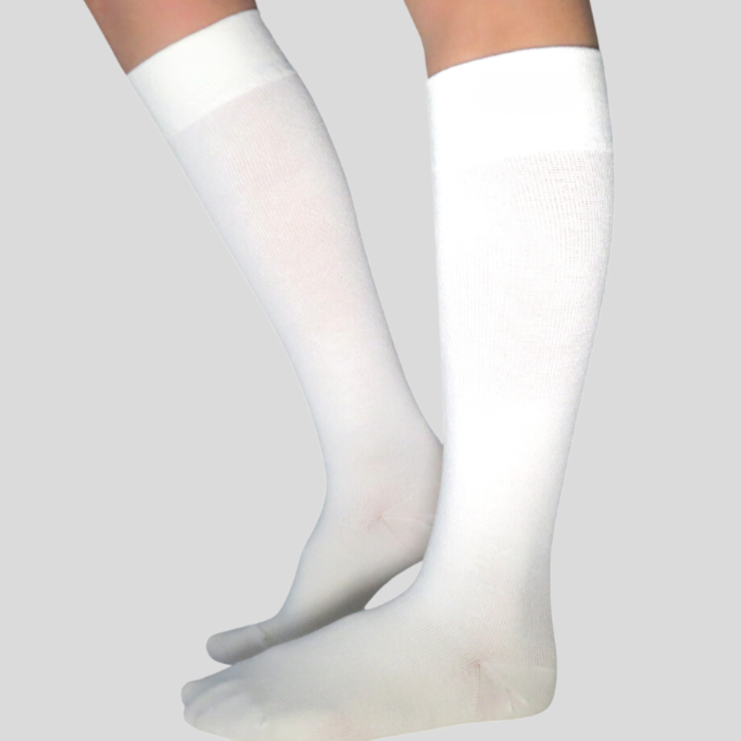 YoU Compression® White Bamboo/Nylon • Knee High 20-30 mmHg