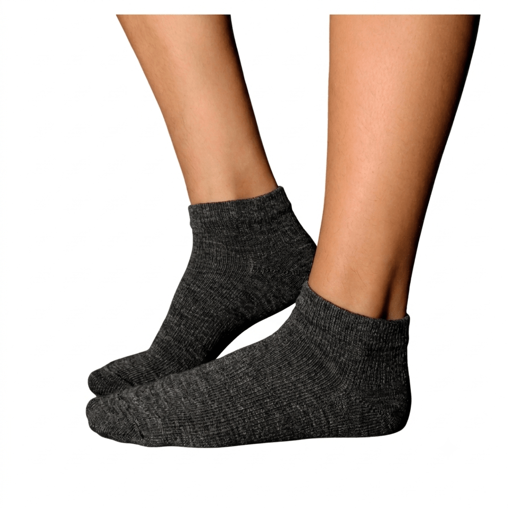 Charcoal Alpaca Wool Ankle Compression Socks 20-30 mmHg - YoU Compression Wear