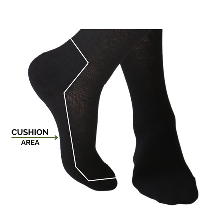 YoU Compression® Black Merino Wool 🐑 CUSHION Knee High 15- 20 mmHg ✈