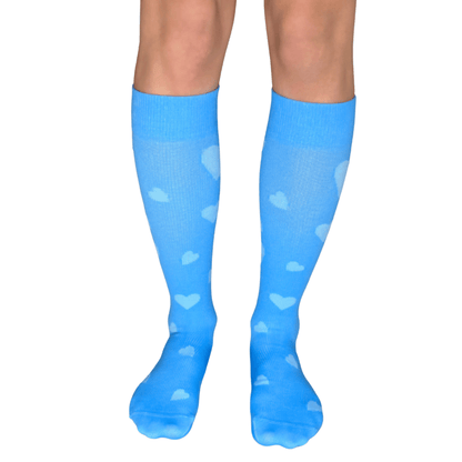 LIMITED EDITION 🩵 Blue Hearts LOVE YoU® • 20 - 30 mmHg Knee High - YoU Compression Wear