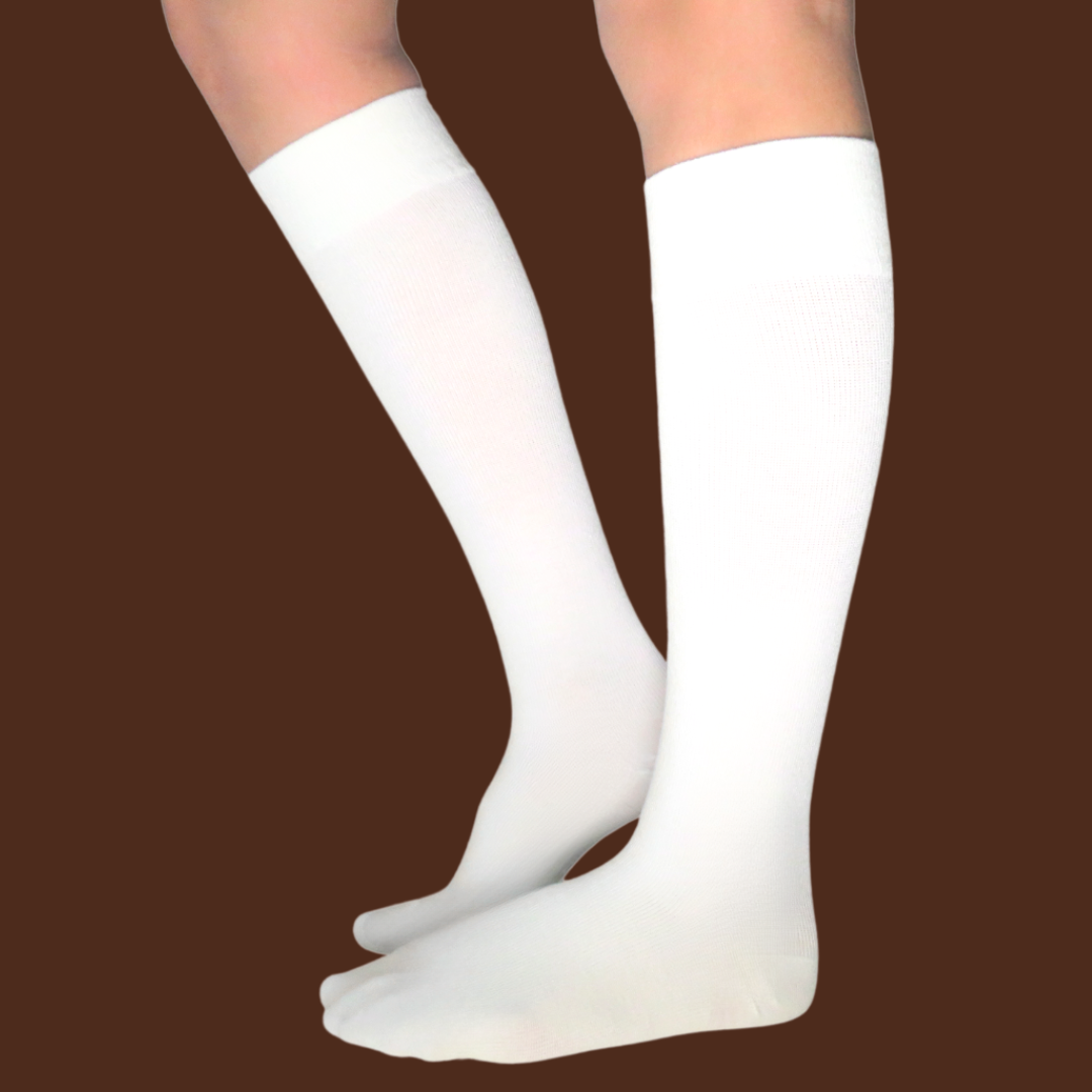 YoU Compression® Off-White Bamboo • Knee High 20-30 mmHg