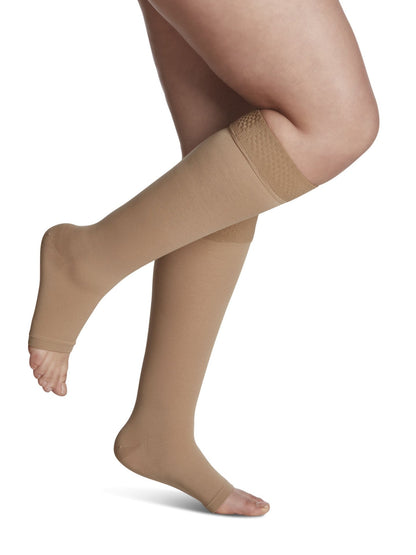 Sigvaris Opaque Open Toe Knee High - YoU Compression Wear