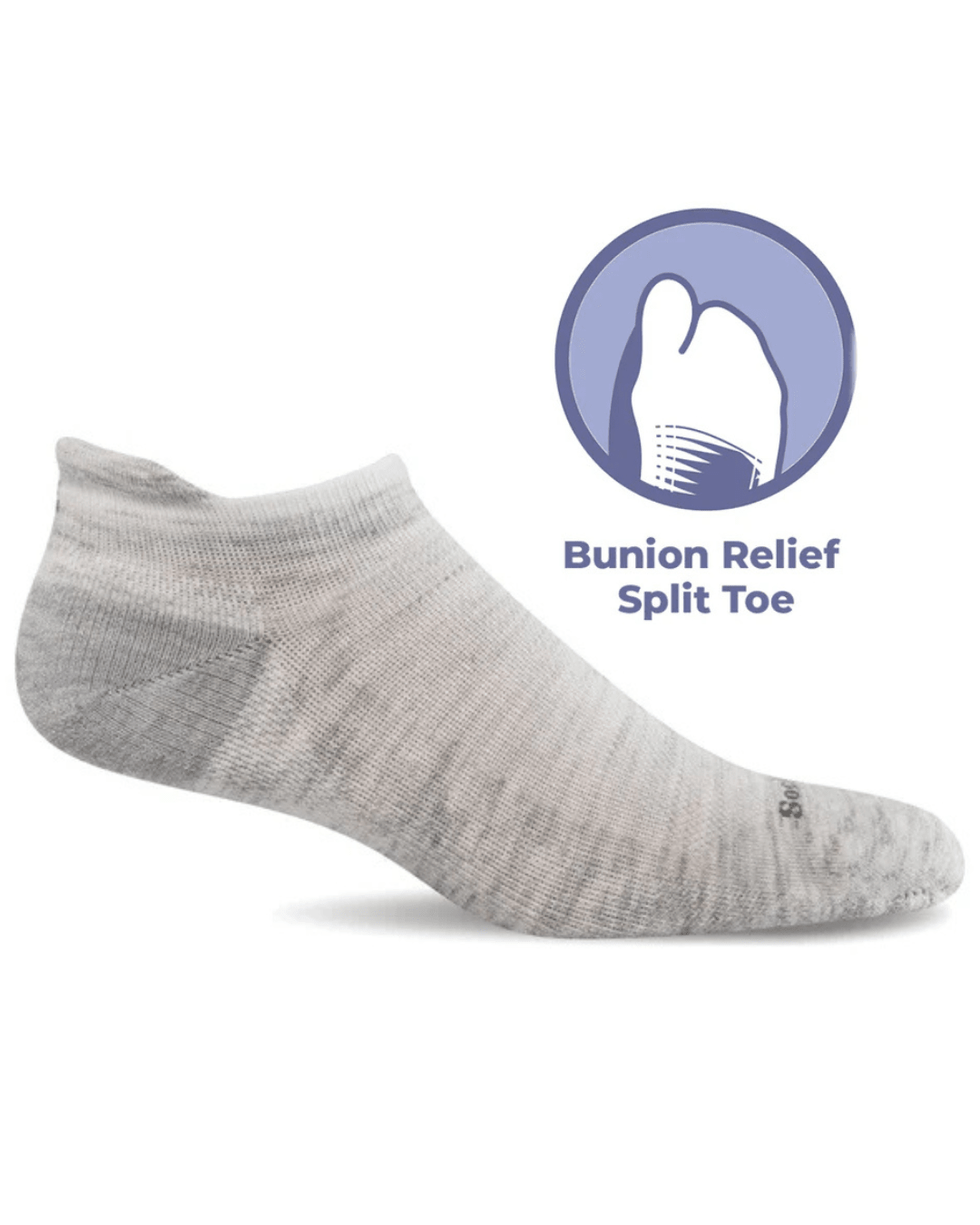 SockWell Bunion Relief Micro Socks in Ash Grey - Non-Compression Split Toe