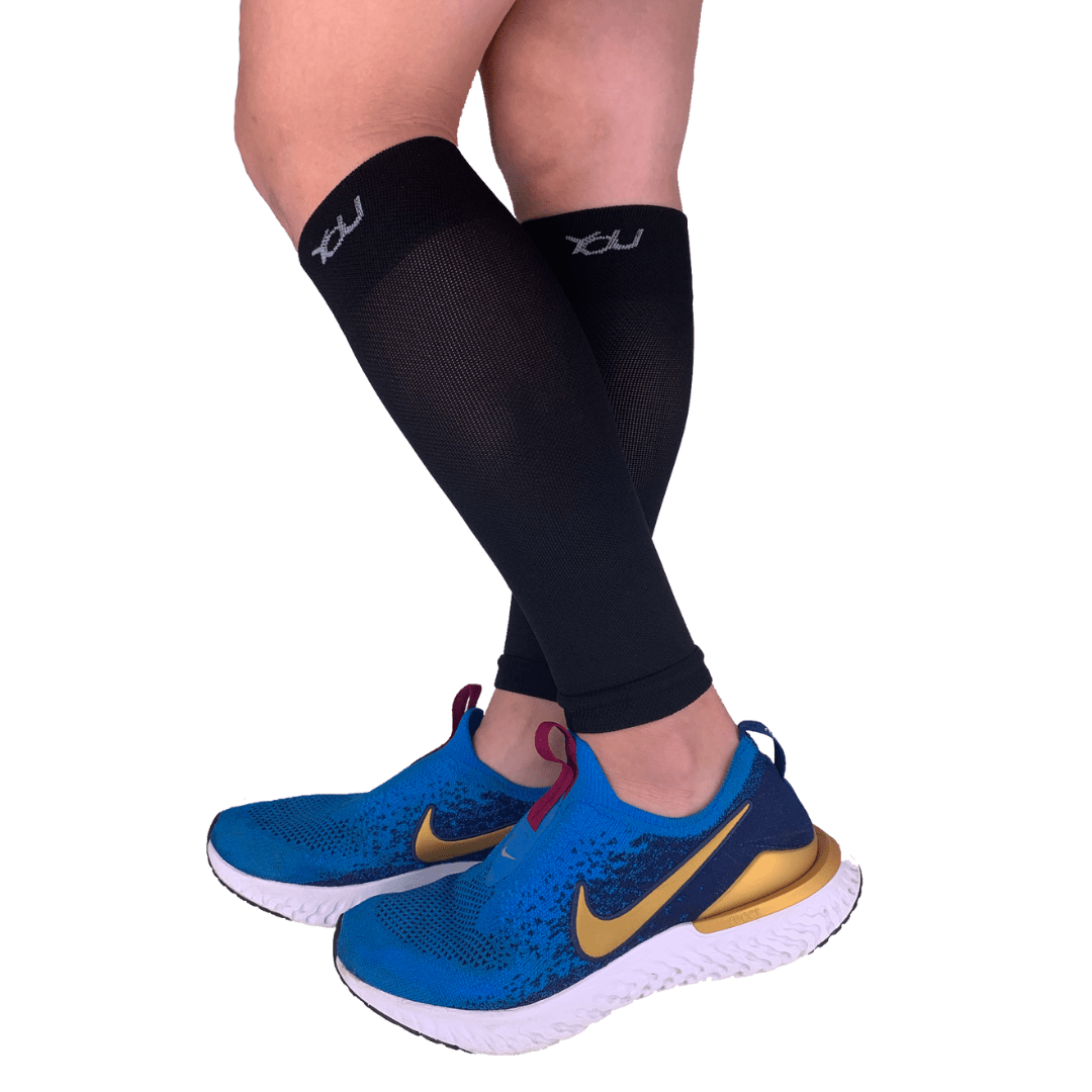 YoU Compression® Black Merino Wool 🐑 Leg Sleeves 20 - 30 mmHg - YoU Compression Wear