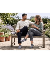 YoU Compression® Grey Marl & White Stripe Ankle Socks 20-30 mmHg - YoU Compression Wear