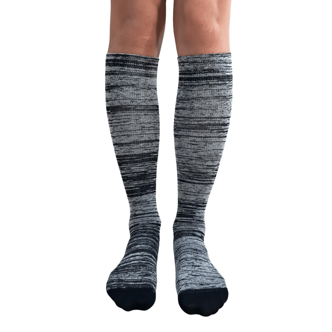 YoU Compression® • Off White &amp; Black Bamboo • 20 - 30 mmHg - YoU Compression Wear