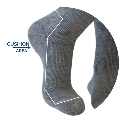 YoU® Grey Marl CUSHION Knee High • Travel &amp; Sport 15 - 20 mmHg Compression - YoU Compression Wear