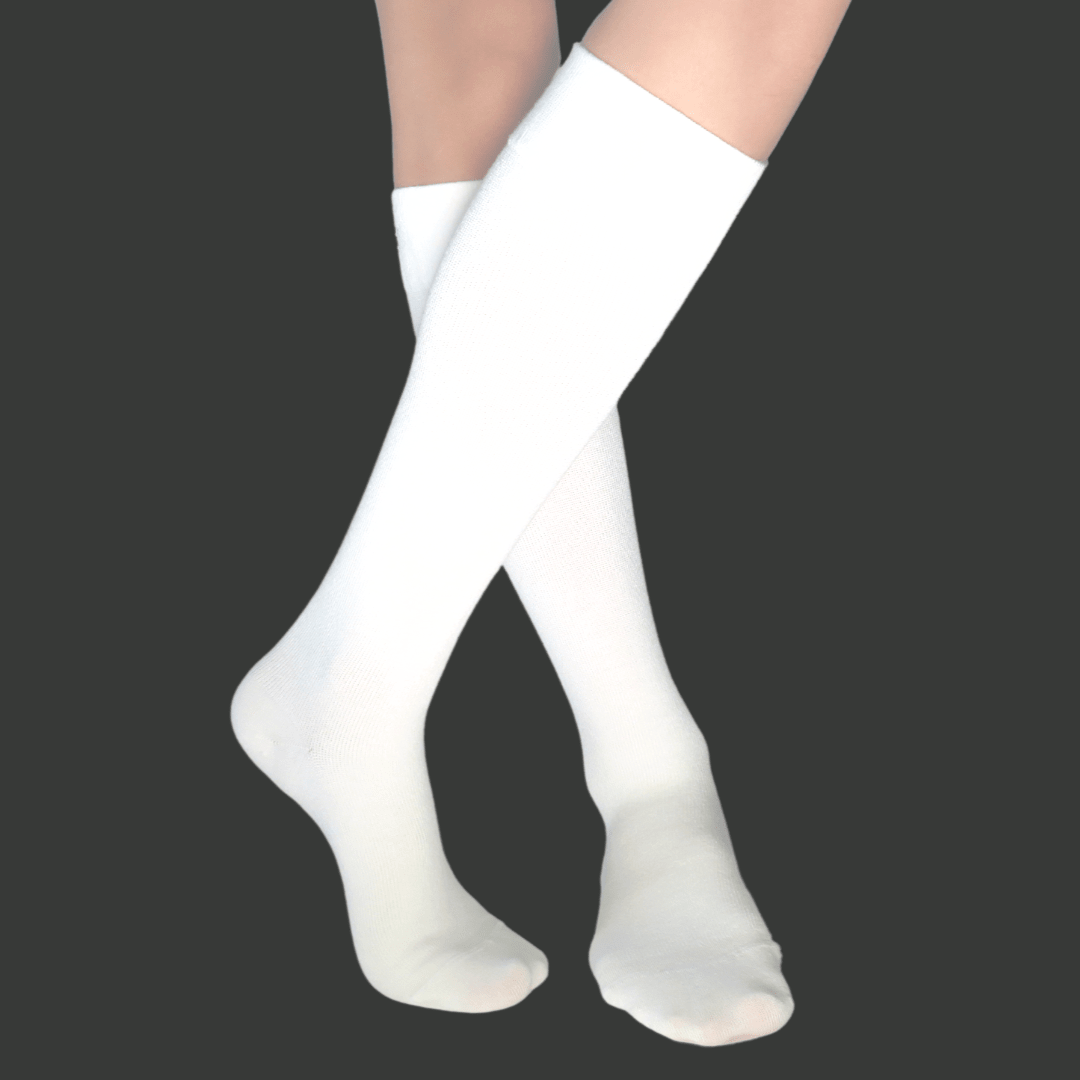 YoU® Off White Bamboo Knee High Compression 15-20 mmHg | Travel &amp; Everyday - YoU Compression Wear