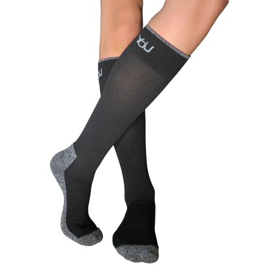 YoU® Black & Grey Marl CUSHION | Knee High 20-30 mmHg