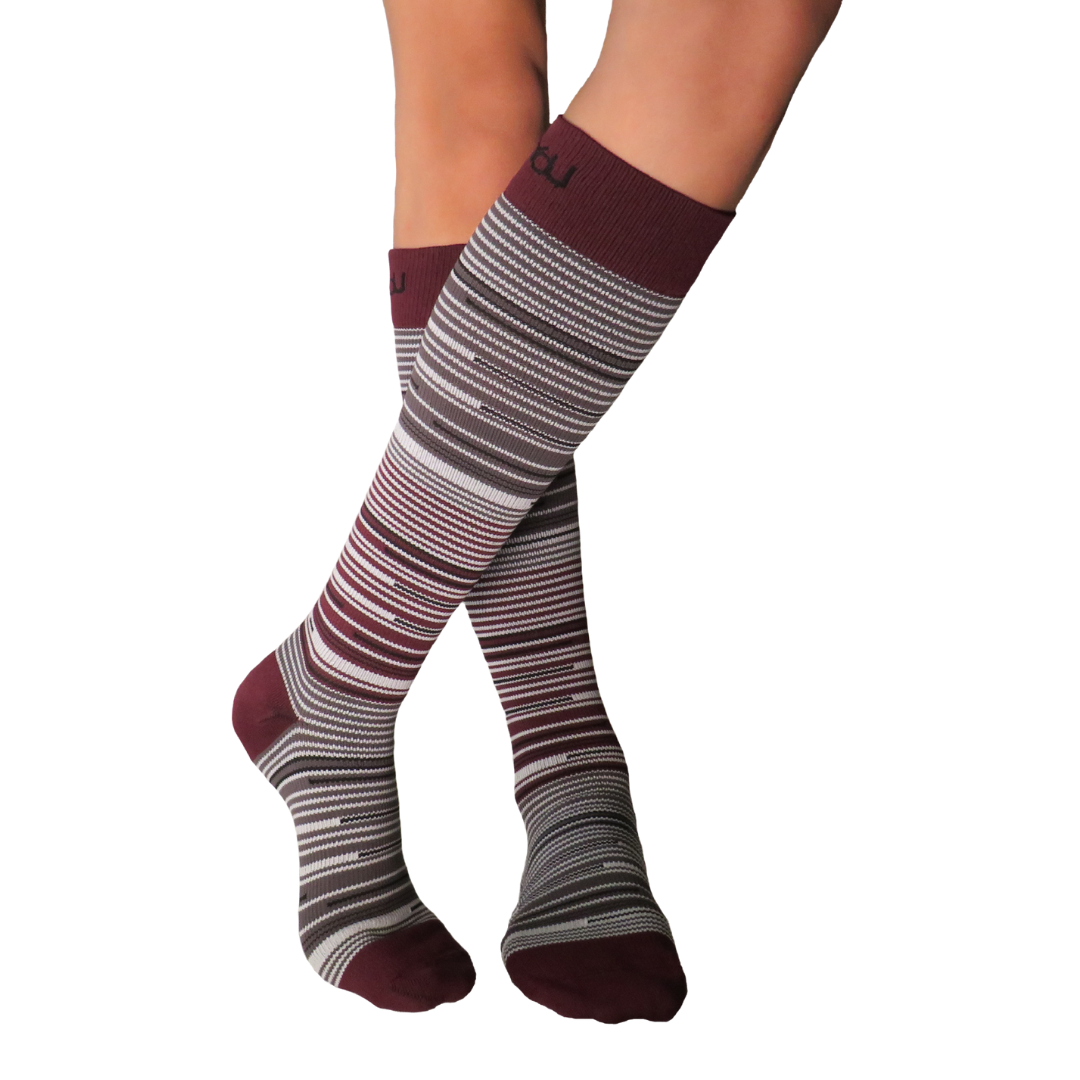 YoU Compression® Burgundy Ombre Knee High 20-30 mmHg