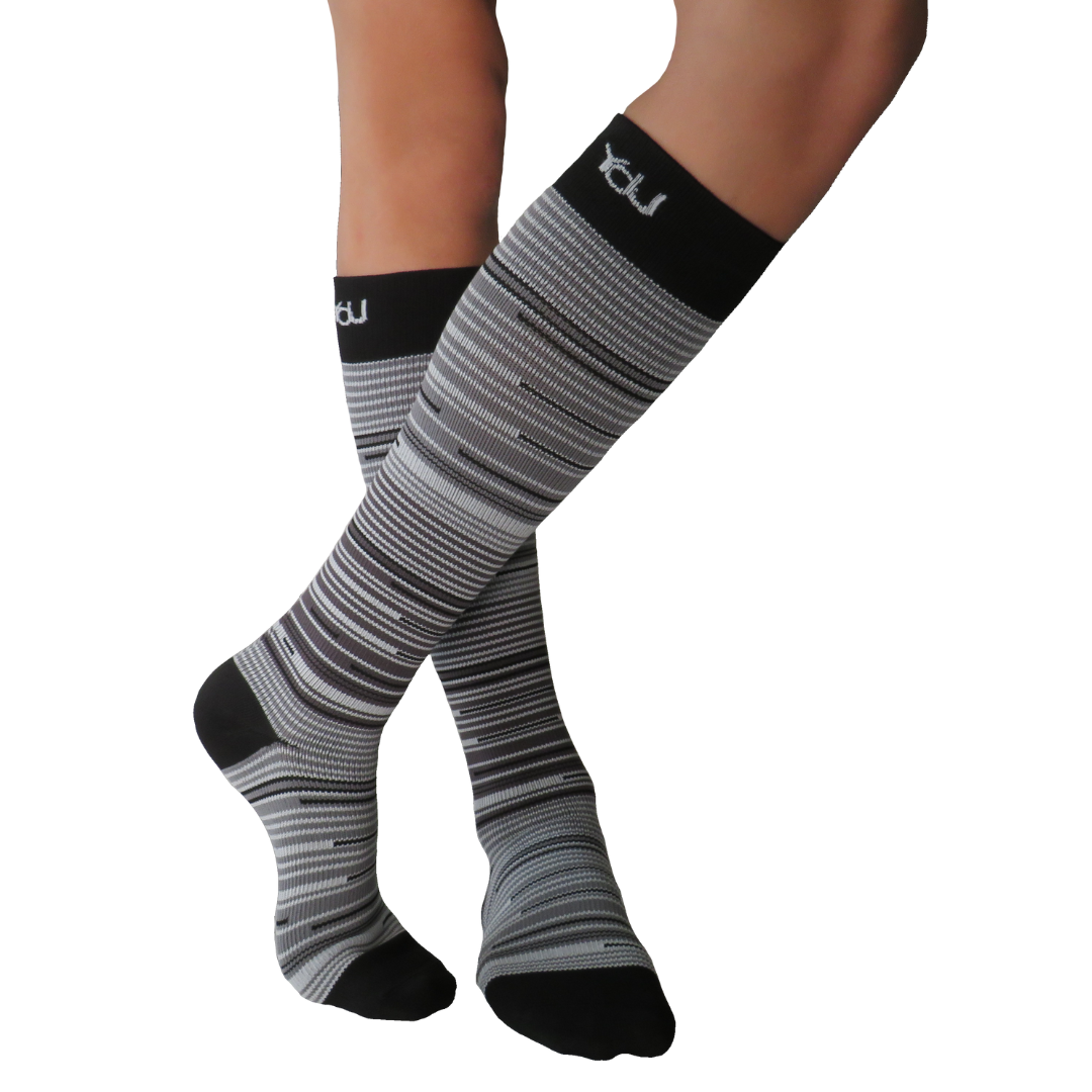 Compression Knee High Grip Sock in Ombre Dusk/Black - Great Soles