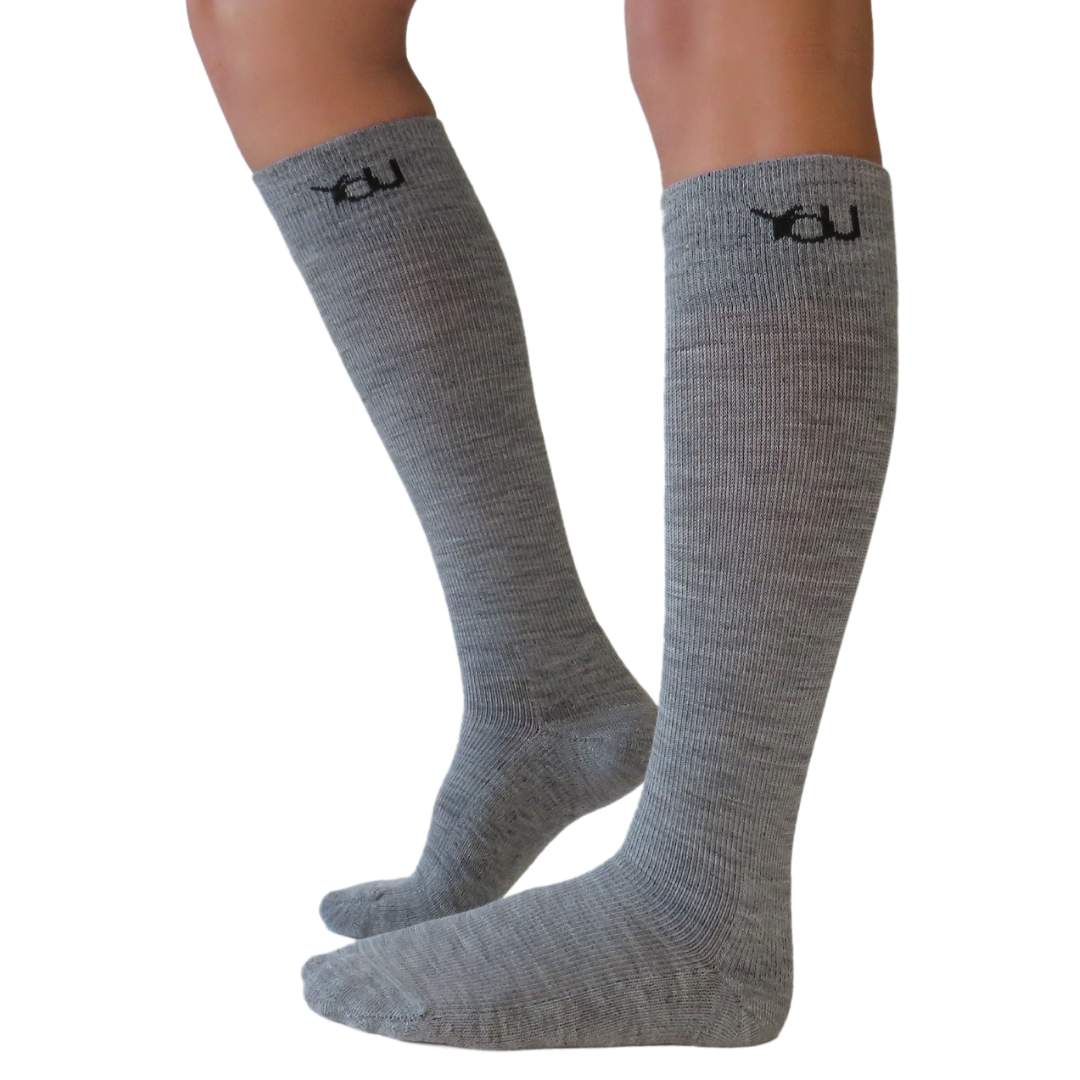 YoU Compression® Grey Merino Wool 🐑 CUSHION Knee High 20-30 mmHg