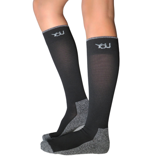 YoU® Black & Grey Marl CUSHION | Knee High 20-30 mmHg