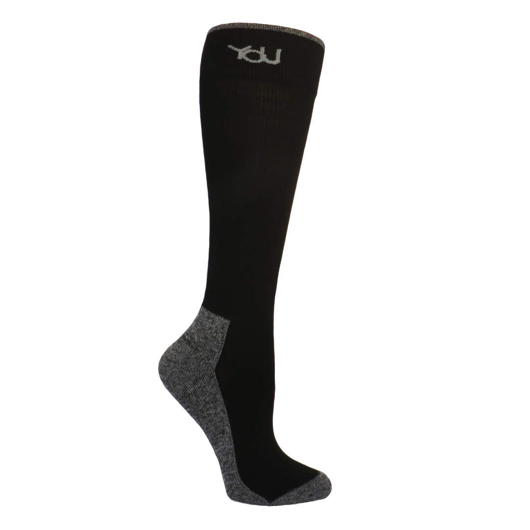 Fits Unisex Black 20-30 mmHg Knee High Compression Socks – Calzuro