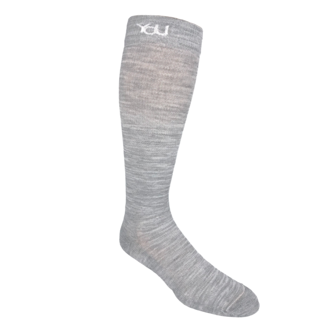 YoU Compression® Light Grey Merino Wool 🐑 CUSHION Knee High 15-20 mmHg ✈