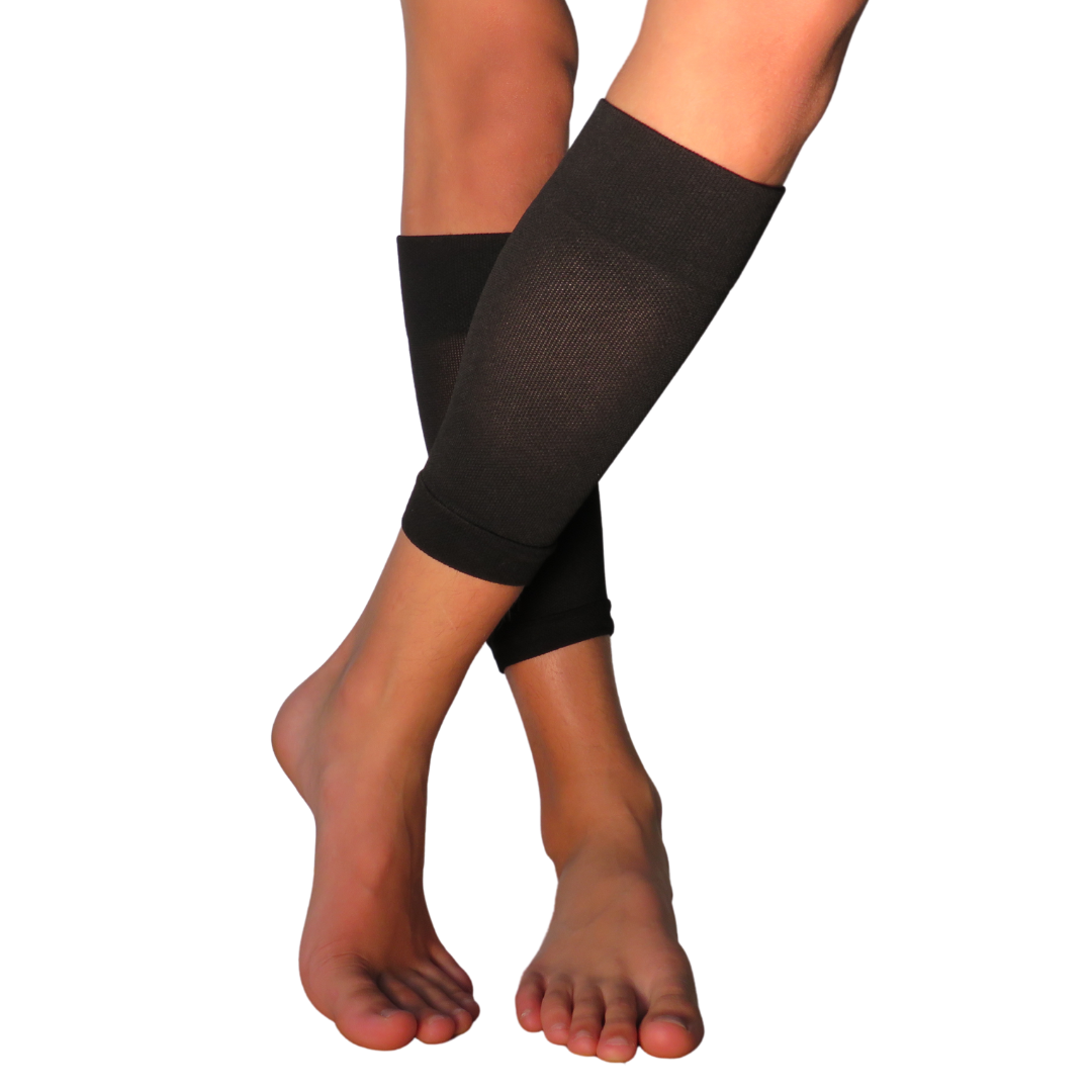 YoU® Black Crop Leg Sleeves • Travel &amp; Sport 15-20 mmHg Compression