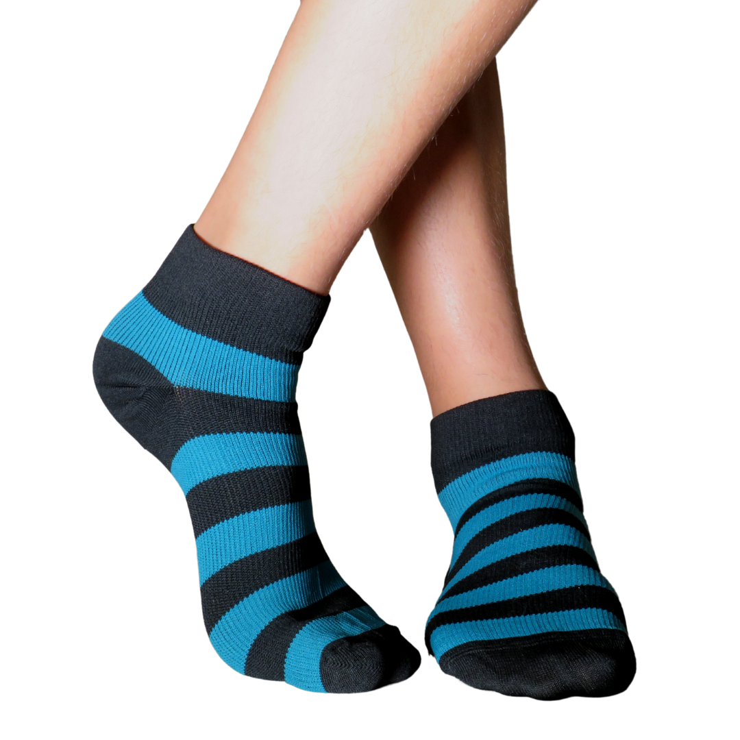 YoU Compression® Teal &amp; Black Ankle Socks 20-30 mmHg