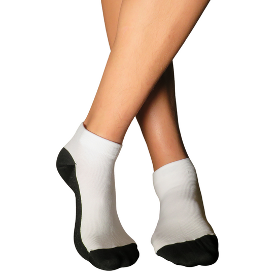 YoU Compression® White & Black Sole Ankle Socks 20-30 mmHg