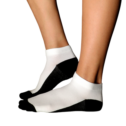YoU Compression® White &amp; Black Sole Ankle Socks 20-30 mmHg