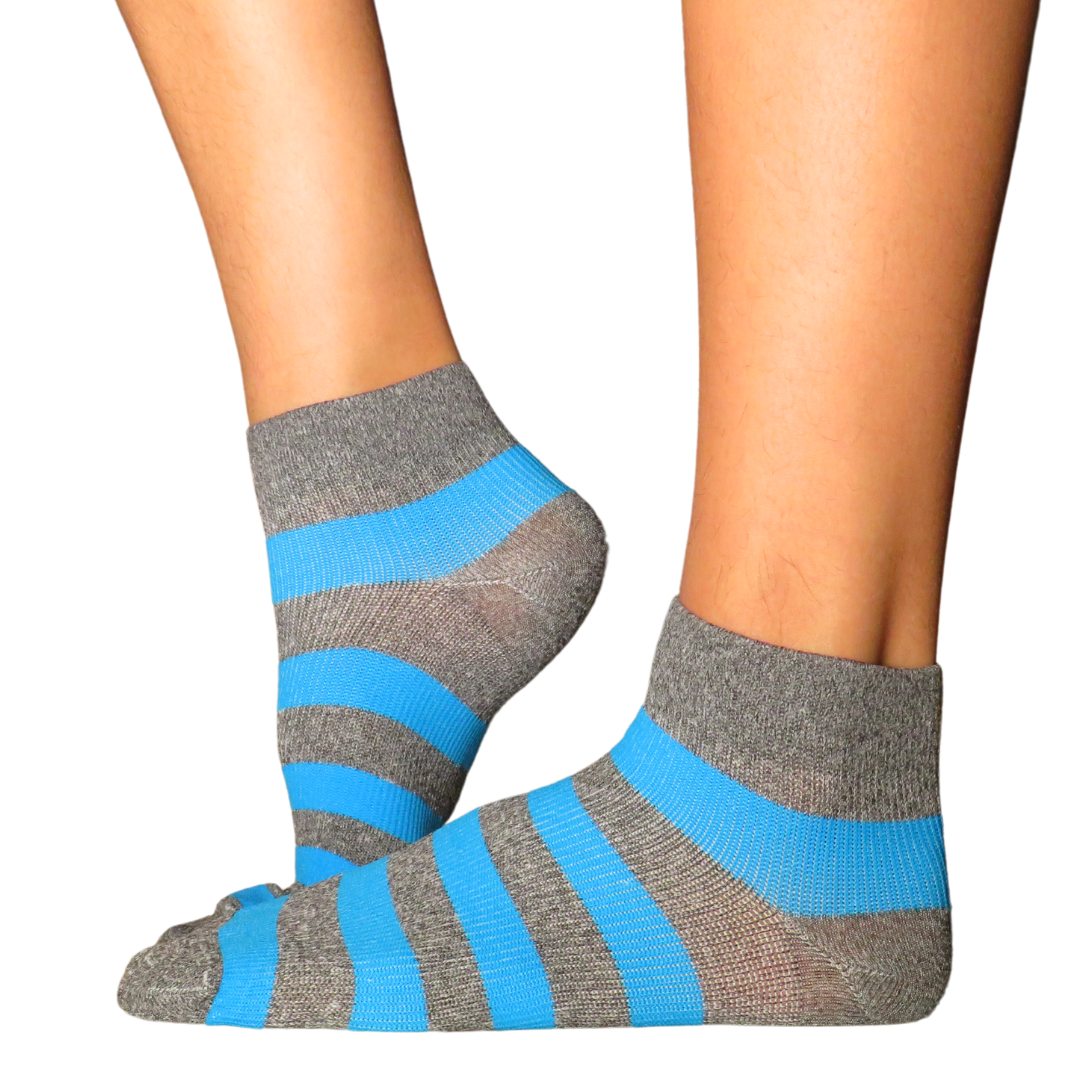 YoU Compression® Grey Marl &amp; Bright Blue Ankle Socks 20-30 mmHg