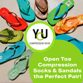 YoU® Black Knee High Open Toe Travel & Everyday 15 - 20 mmHg Compression. The perfect pair!