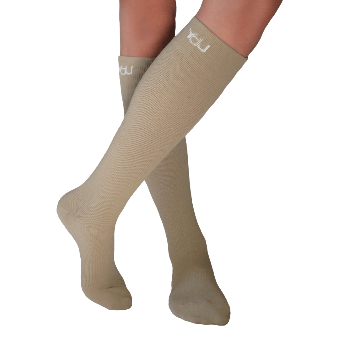 YoU Compression® Coffee Knee High •Travel &amp; Sport 15 - 20 mmHg Compression - YoU Compression Wear