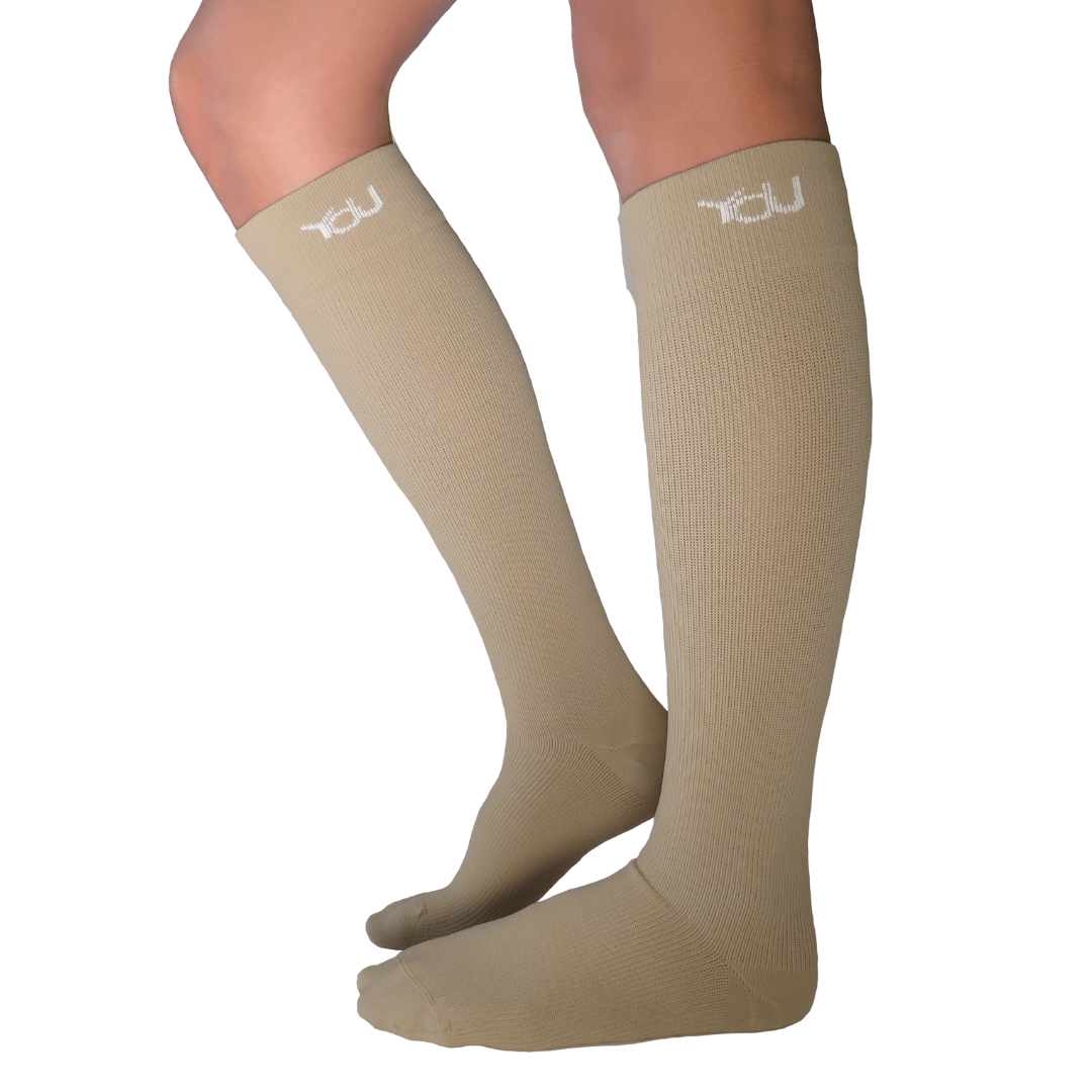 YoU Compression® Coffee Knee High •Travel &amp; Sport 15 - 20 mmHg Compression - YoU Compression Wear