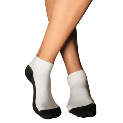 YoU® White &amp; Black Sole • 20 - 30 mmHg Ankle Socks - YoU Compression Wear